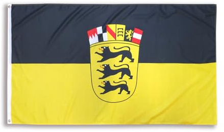Sonia Originelli premium Fahne für jede Gelegenheit - hissfertig & wetterfest -Größe: ca. 90 x 150 cm, Farbe: Baden-Württemberg