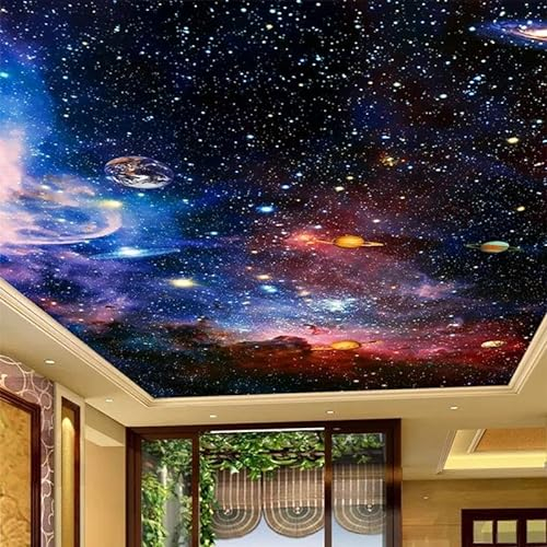 YUSENHUA Fototapete 3d decke tapete universum galaxy galaxie wohnzimmer schlafzimmer decke hintergrund wand dekorative kunst aufkleber