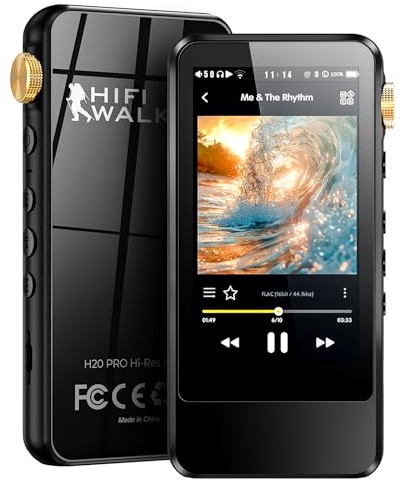 HIFI WALKER H20 Pro HiFi Bluetooth MP3 Player, High Res Verlustfreier Tragbarer Musik-Player 3.2 Zoll Touchscreen, Verlustfreies Zwei-Wege-Bluetooth 5.1 aptX/LDAC, Digital Audio Player 3,5 mm/4,4 mm