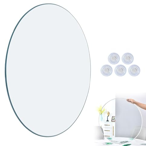 HJXGQJM Runde Tischplatte Aus Gehärtetem Glas Sicherheitsglas, Tisch Glasplatte Ersatzteil Dicke 7 Mm, Transparent,Couchtisch Esstisch Glasplatte，Tempered Glass DIY Table(45CM(18INCH))