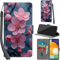 PHINIENLAND Handyhülle für Samsung Galaxy A33 5G Hülle Premium Lederhülle Klappbar Wallet Magnet Kartenfach Standfunktion Schutzhülle kompatibel mit Samsung A33 5G Hülle,Blumen