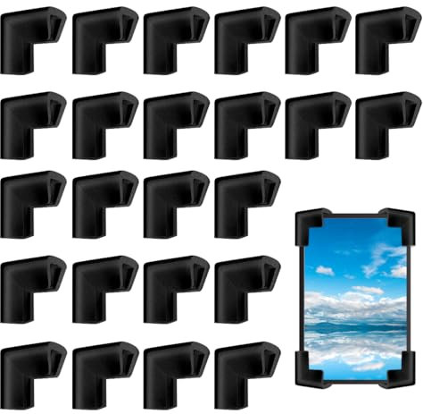 24Pcs Foam Protection Corner for Mirror TV Picture Frame,Packing Foam Corner Protectors for Shipping Moving,Edge Protection for Packing Fragile Artwork(Black)