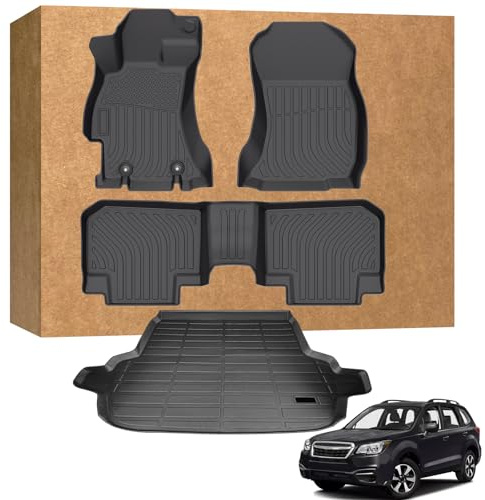 Floor Mats for Subaru Forester 2014-2018, TPE Waterproof Non-Slip All Weather Protection Custom (Floor Mats & Cargo Liner)