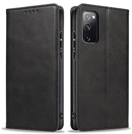 LBH Handyhülle Smartphone-Hülle für Samsung Galaxy S20 FE Klapphülle Magnetverschluss Kartenfächer Geldfach Standfunktion Case Etui Rundumschutz Schutzhülle Schwarz