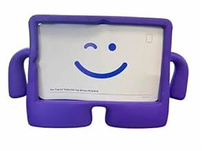 Funda Compatible con Tablet Samsung Tab A8 10.5 X200 / Lenovo Tab M10 Plus 3ª Gen Silicona Goma con Asas Infantiles - Morado