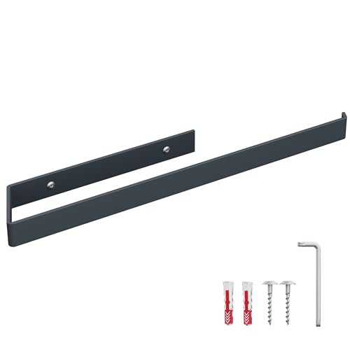 HOLZBRINK Badehandtuchhalter Anthrazit matt 444x72 mm | Aufhänger für Handtücher, Gästehandtücher | Handtuchhalter Wandmontage zum Bohren im Badezimmer