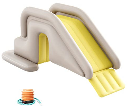 Aufblasbarer Wasserrutsche, Kompakt Aufblasbare Kletterwellwasserrutsche Im Freien Sommerspaß für Kinder (C)