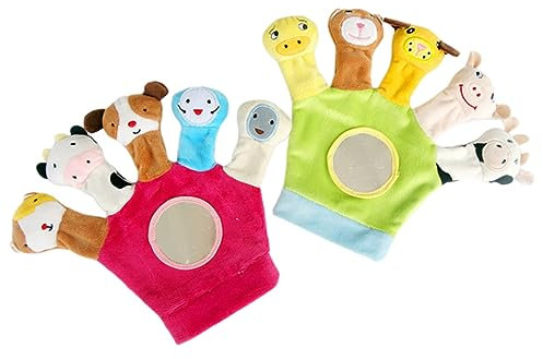 KOMBIUDA 2stücke Pack Flanellhandschuhe Mit Tierischen Handpuppen Spielzeug Für Frühkindliche Pädagogische Entwicklung Für Junge Mädchen Und Kleine Junge Mädchen