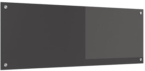 vidaXL Küchenrückwand Dunkelgrau 110 x 40 x 0.6 cm Gehärtetes Glas, Moderner Küchenrückwand, rechteckiges Glas, hitzebeständig, schickes Deko für den Kochbereich