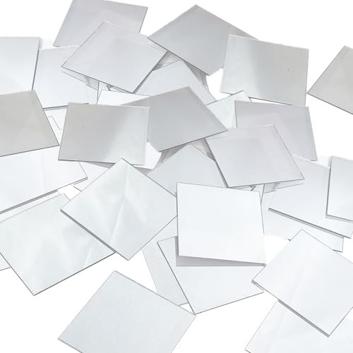 40 Stück Spiegelfliesen Acryl Spiegel Klein Klebespiegel 7,5x7,5 cm, Wand Mosaik Spiegel Selbstklebend Spiegelfliesen Quadratische Wandspiegel Kleine Spiegel Basteln Mosaik Fliesen für Badezimmer Wand