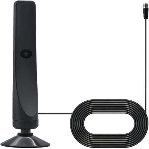 Festberg Hitenna TV Antenne Innen – Über 100 HD-Sender kostenlos empfangen, 4K & Full HD Unterstützung, Signalverstärker, Einfache Installation, Kompatibel mit allen Fernsehern (1 Stück)