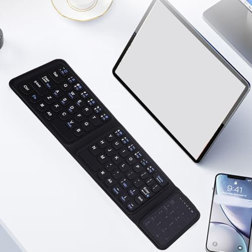 LICAEVEY Compact Wireless Keyboard with Touchpad and Number Pad, Bluetooth 5.0, Quiet USB C Rechargeable, Ultra Thin Portable Travel Keyboard