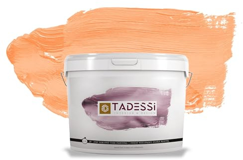 TADESSI Color Vista Wandfarbe Orange - Mandarine - Matte Dispersionsfarbe - Hochwertige Innenfarbe für Wand und Decke - 5 Liter