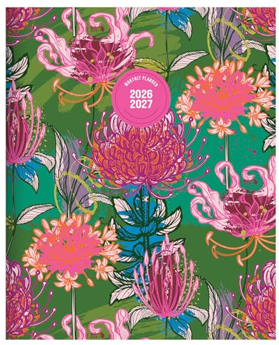 TF Publishing July 2026 - June 2027 Fully Floral Medium Monthly Planner - 12 Month Academic Planner 2026-2027 with 2-Page Spreads, Monthly Calendar Grids and Planning Prompts - 6.5 in x 8 in