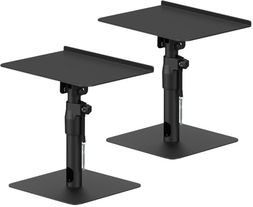 my wall Lautsprecherständer HS36L - 2er-Set universelle Boxenständer mit großer Standfläche & Vibrationsdämpfung, höhenverstellbar, neigbar, drehbar