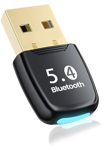 QEAS USB Bluetooth 5.4 Adapter for PC, Bluetooth Dongle for PC, Supports Windows 11/10/8.1, Plug and Play, for Game Controller, Headset, Phone, Keyboard, Mouse, 7 Multi-Device