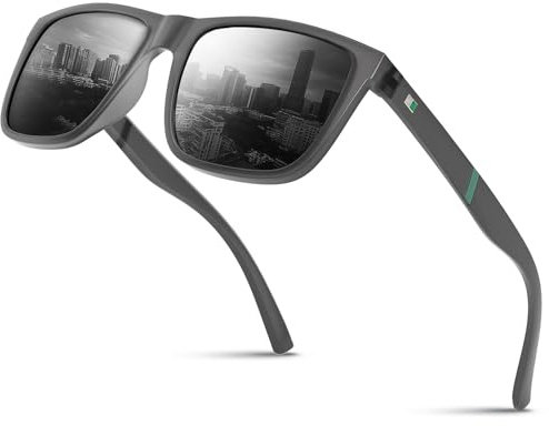 Glapeame Polarisierte Sonnenbrillen Herren,Schwarz,Sunglasses Men | Sportbrille,Brille,Retro,Vintage,Outdoor,Golf,Angeln,Wandern,Reise,Travel,Laufen,Fishing