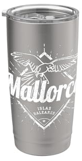 Maiorca Isole Baleari Pappagallo retrò Souvenir vintage Bicchiere termico in acciaio inox doppia parete