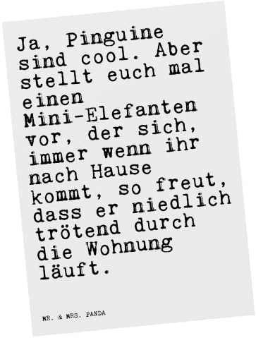 Mr. & Mrs. Panda Postkarte Ja, Pinguine sind cool - Geschenk, Zitate, lustiger Spruch, Freund, Spruch, Spruch Sprüche Weisheiten Zitate Lustig