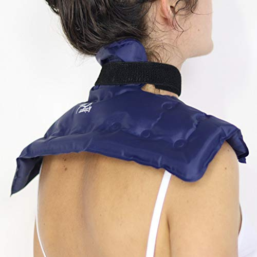 Icinger Power Gelkompresse - Hochwertige Kühlgel-Tasche für Nacken, Nacken und Schultern - 750 Gramm Gel für hohe Effizienz - Medium (29 cm x 29 cm) - Blau - Rectangular Gel Pack (Hot & Cold)