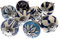 Keramik-Möbelknöpfe im Vintage-Stil, gemischtes 8er-Set, Blau und Weiß - 'Mango Baum' Wz Produkt (MG-713)