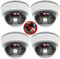 4X Kamera Attrappe mit Objektiv und Blink-LED, Dummy-Überwachungskamera, Verwendung im Innen- und Außenbereich