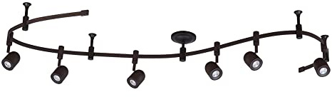 Catalina Lighting 96 6-Light Integrated LED Flex Track Spotlight Ceiling Light, Oil Rubbed Bronze, for Kitchen, Living Room, Home Lighting