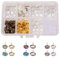SUNNYCLUE 1 Box 120Stück 8mm DIY 30Paar Cabochon Anhänger Ohrstecker Bastelset Kit zur Schmuckherstellung Lünette Ohrring Einstellungen mit Klarglas Cabochons Ohrringhaken Frauen Erwachsene 3Farbe