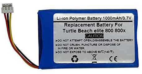 Batterie de rechange 3,7 V 1000 mAh pour casque sans fil Turtle Beach Elite 800 800 x