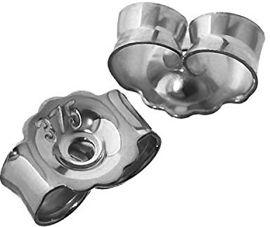 NKlaus Gegenstecker, Ohrmuttern Weißgold 375 für Ohrstecker, 5 mm, 2 Stück