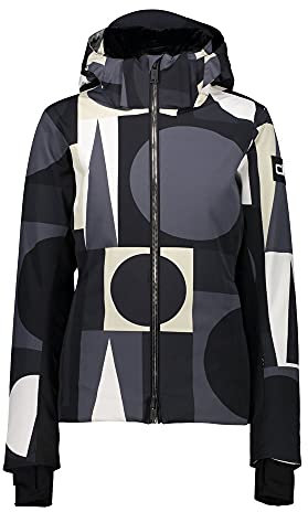 CMP Damen Stretch Print Jacke, Nero-graffite-b.Gesso, 44