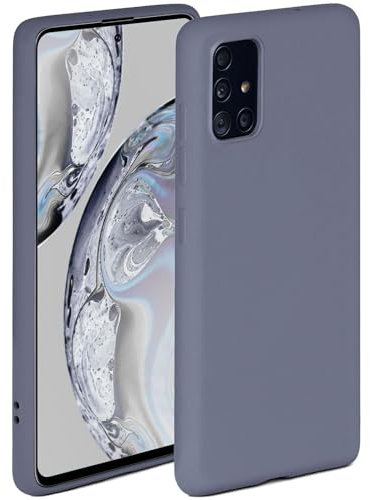ONEFLOW Soft Case für Samsung Galaxy A71 Hülle aus Silikon mit Kameraschutz, Silikonhülle mit erhöhtem Schutz fürs Display, Backcover Schutzhülle, weiche Handyhülle, Blau Grau