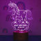 LAUBLUST 3D LED Nachtlicht Kinder - Personalisiert, Farbwechselnd, Holz Sockel - Geschenk für Kinder | Einhorn Motiv