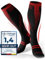 CORE GORIMO – Kompressionsstrümpfe Sport – Atmungsaktiv mit Anti-Blasen Schutz – Optimale Unterstützung beim Laufen und Joggen für Damen und Herren (schwarz/rot, 39-42)