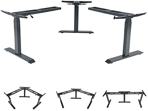 Mendler 3in1 Gestell HWC-D40, Variables Tischgestell, elektrisch h�henverstellbar Memory 47kg - anthrazit-grau