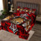 Löwe Leopard Tiger Tagesdecke Mädchen Teens,Afrikanisches Tropisches Wildtier Bettdecke Set 3-teilig mit 2 Kissenbezügen,Rote Rose Blumen Mikrofaser Bettwäsche gesteppt 220x240cm für Mädchen Teens