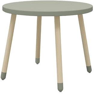 Flexa Dots Kindertisch mit Punkten für Kinderzimmer | FSC-Zertifiziert aus MDF und Eschenholz | Kann auch als Kaffeetisch benutzt Werden | B: 60 cm und H: 47 cm (Farbe: Naturgrün)