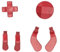 D-Pads et Palettes en Métal en Acier Inoxydable pour Manette pour One Elite Series 2 Modèle 1797(Rouge)