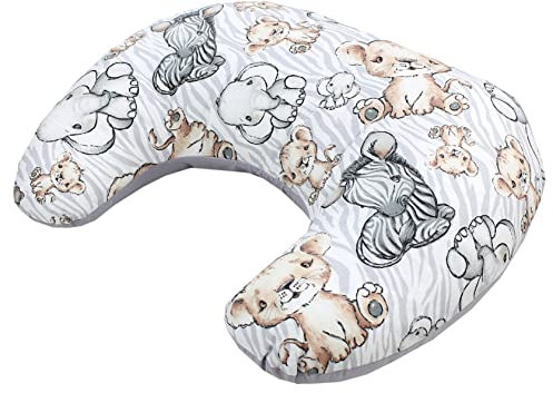 TupTam Baby Stillkissen Klein mit Baumwoll-Bezug, Farbe: Safari/Grau