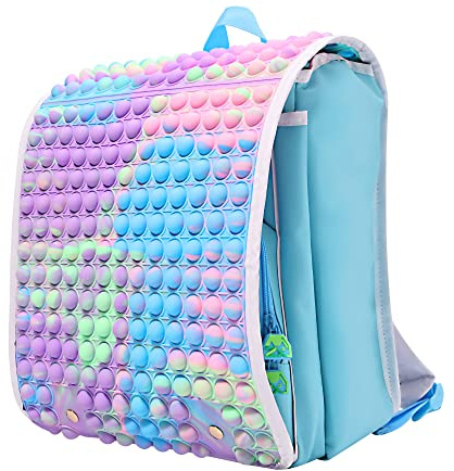 Dewadbow Pop Backpack It Pop School Bag for Girls, Push Bubble Sensory Fidget Bag for Kids, Stress Reilef and School Supplies Storage (# 09, 40 * 30 cm)