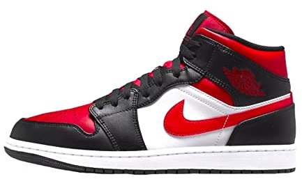 Jordan 1 Mid Black Fire Red (GS) 554725 079 (Numeric 40)