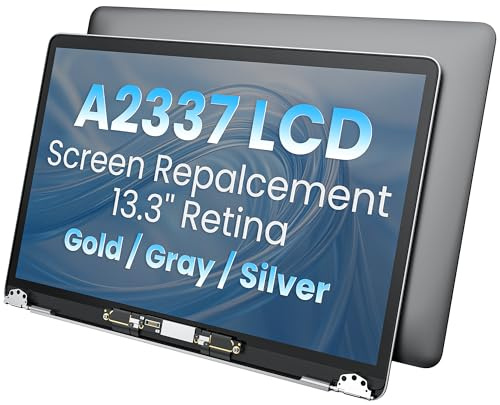 DZLQS A2337 LCD-Display für MacBook Air 13,3 Zoll M1 2020 A2337 EMC 3598 MGN63 MGN93 MGND3 MGN73 MGNA3 MGNE3 Retina 2560 x 1600 (Space Gray)
