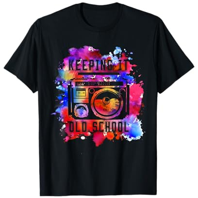 Keeping It Old School 80s 90s Boombox T Shirt Retro Music T-Shirt
