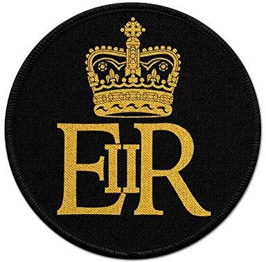 Copytec Patch Royal Cypher Queen Elizabeth Logo Wappen Abzeichen 2 E II 7,5cm#40473