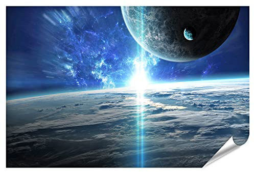 islandburner XXL Bild Poster Universum Planeten Sterne Und Galaxien Im Weltraum Kinder/Jugendzimmer Premium Bilder Fotodruck