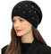 Adigaber Damen Beanie Mütze Warme Wintermütze doppelt Gestrickt Slouch Long Strickmütze mit edler Nieten Applikation Einheitsgröße