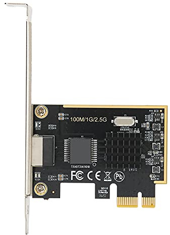 TXA073 Carte Réseau 2.5G, réseau 1G PCIE Gigabit Gaming Fournitures PCI-E Fast Ethernet informatiques haut de gamme pour le bureau à domicile Gaming10 100 1000M 2.5Gbps Détection Automatique Débit Do