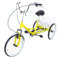 20 Zoll Dreirad, 3 Rad Dreirad Fahrrad mit Lampe und Korb 1-Gänge Kreuzfahrt Fahrrad Gelb für ältere Menschen, Mädchen, Jungen, Herren und Damen