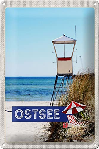 Femer Blechschild Reise 20x30cm Ostsee Strand Deutschland Meer Urlaub