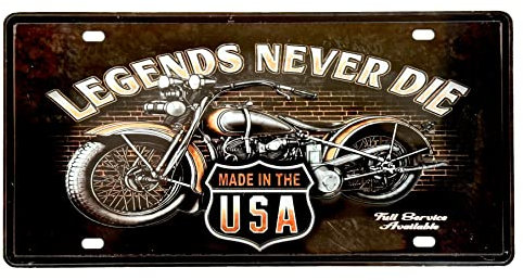 DiiliHiiri Plaque de Moto Classique d'Immatriculation de Voiture Américaine Vintage Panneau Route 66 Décoration Rétro pour Bar Pub Grotte Homme Garage ou Atelier - 30 x 15 cm (2651-12)